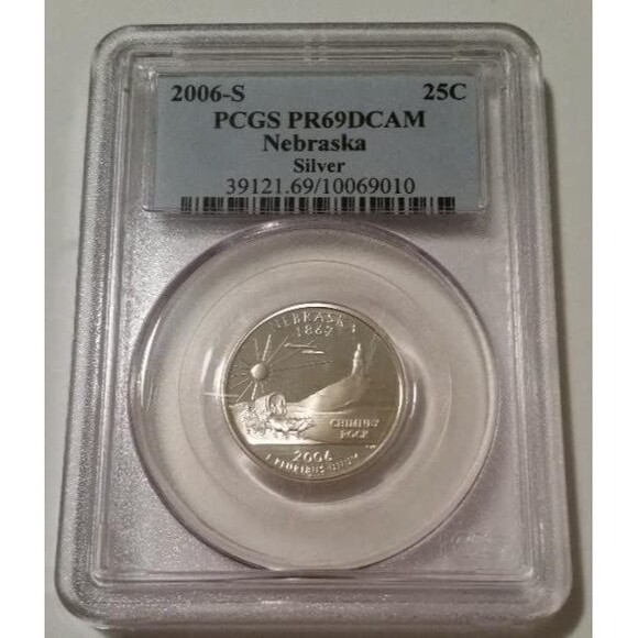 2006 S Silver Nebraska State Quarter Proof PR69 DCAM PCGS Blue Label - Picture 1 of 2